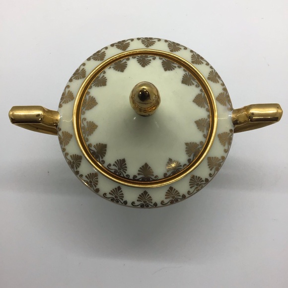 Covered Sugar And Creamer NC West Germany Hand Painted Love Story Courting Scene - Picture 6 of 11